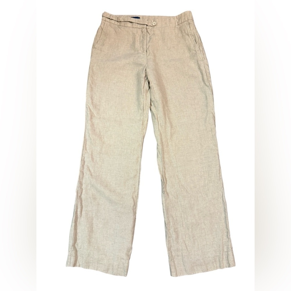 Faconnable Lined Linen Tweed Print Trousers Size 8
